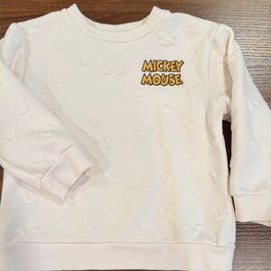 Disney Cream Sweatshirt with Mickey Mouse design. New no tag